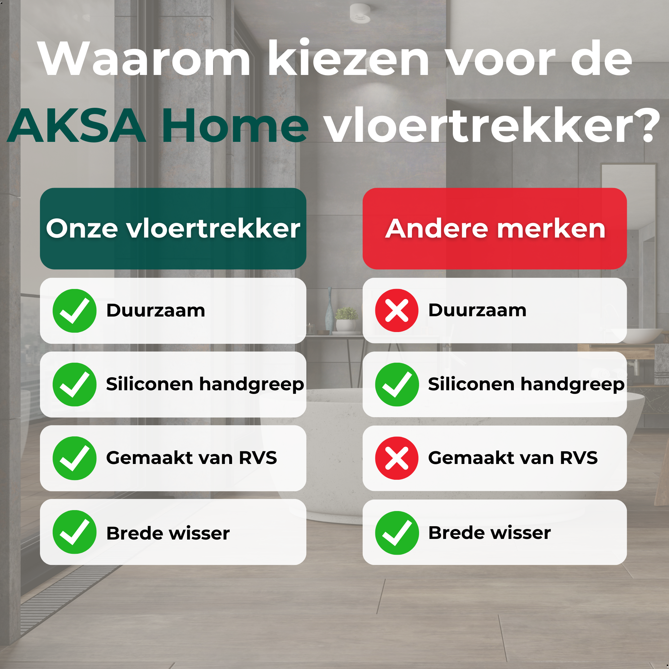 AKSA Home Vloertrekker met Douchewisser