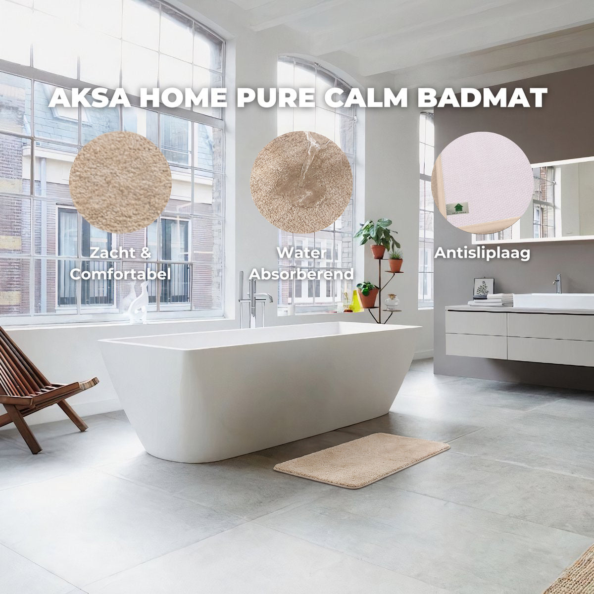 Bath mat Pure Calm - 50 x 80 cm - Black
