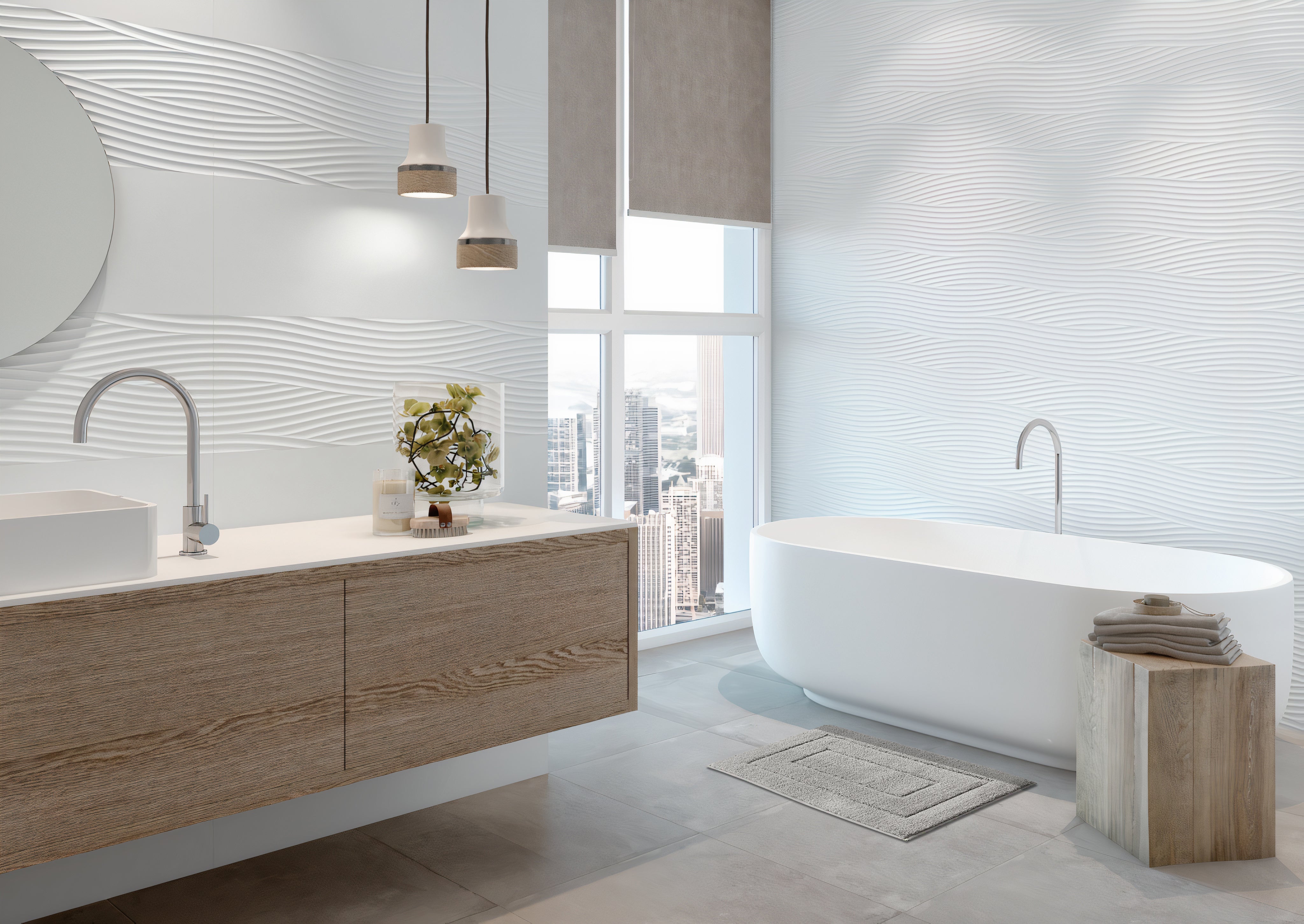 Badmat Pure Luxe - 50 x 80 cm - Lichtgrijs