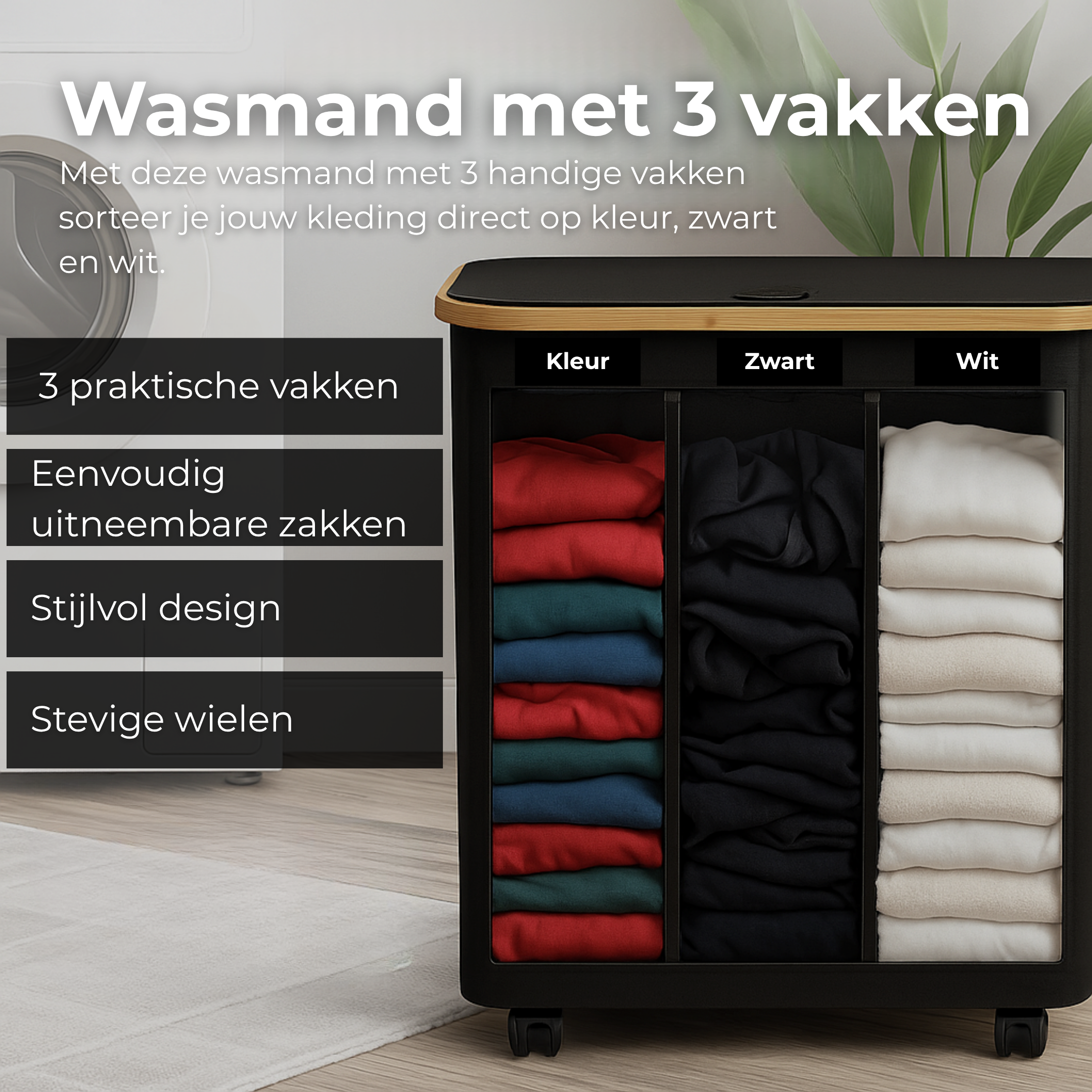 AKSA Home Wasmand - Zwart