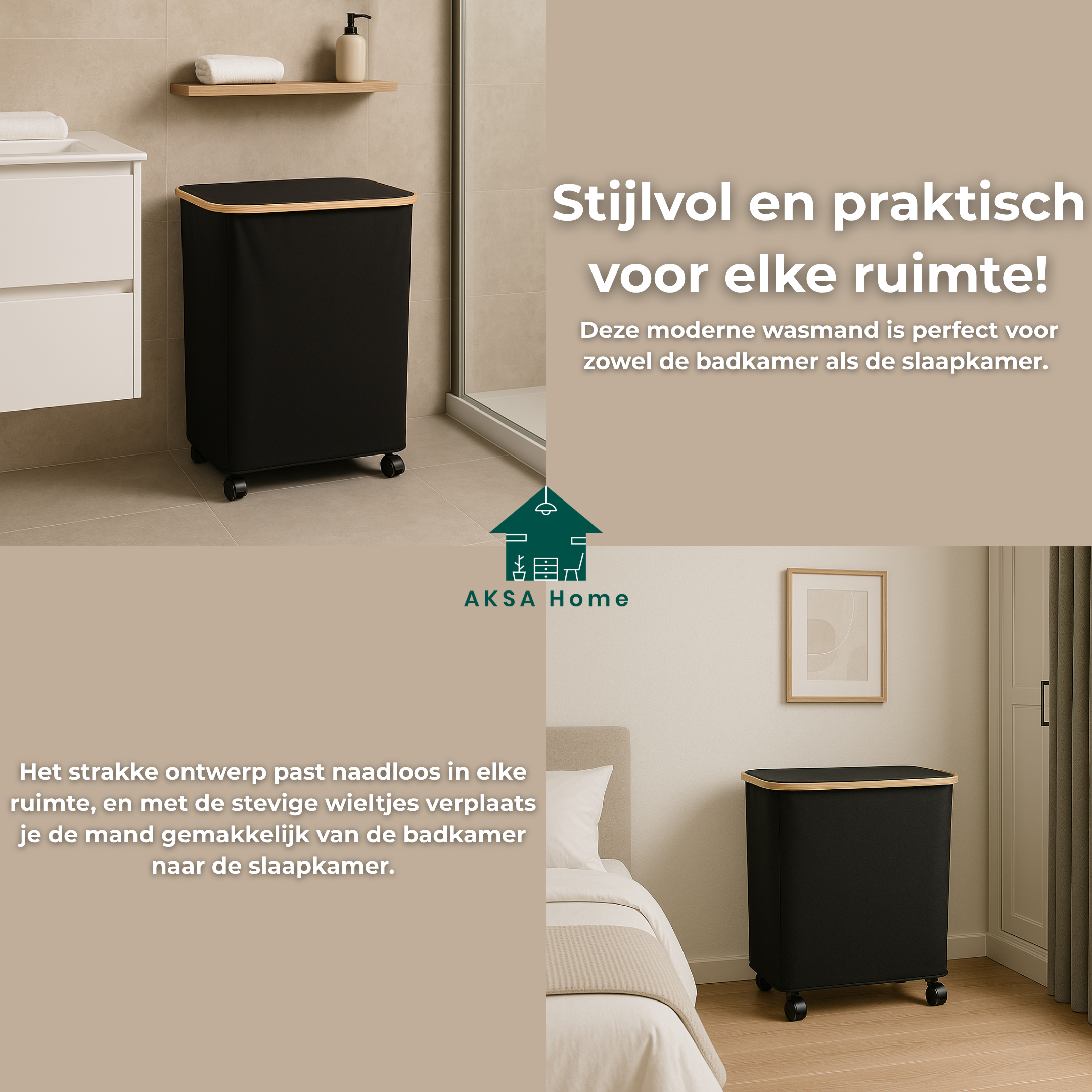 AKSA Home Wasmand - Zwart
