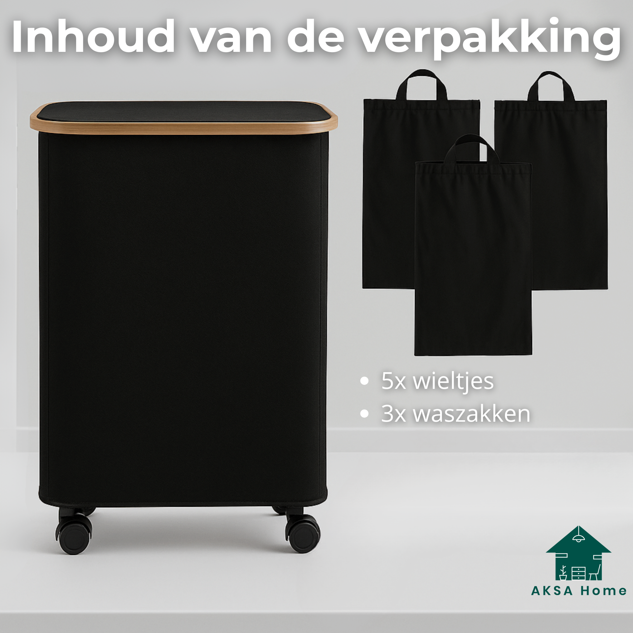 AKSA Home Wasmand - Zwart