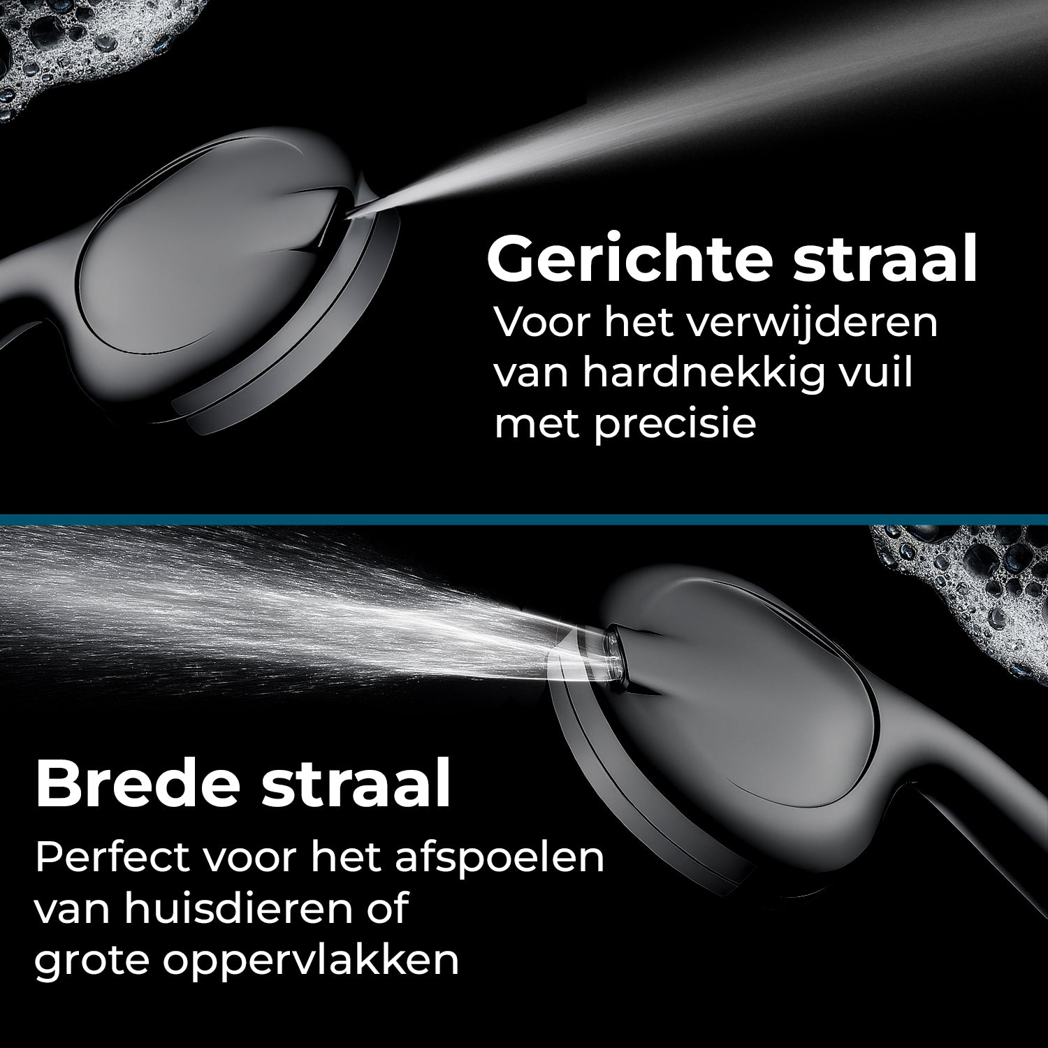 AKSA Home Douchekop met Slang - Zwart