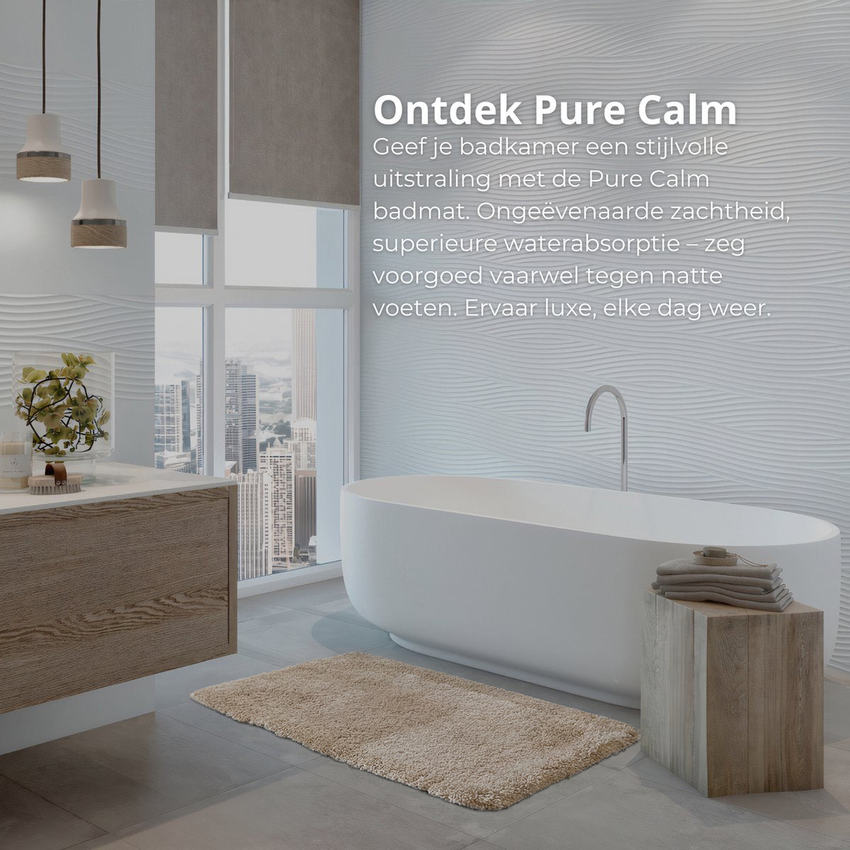 Bath mat Pure Calm - 70 x 140 cm - Black