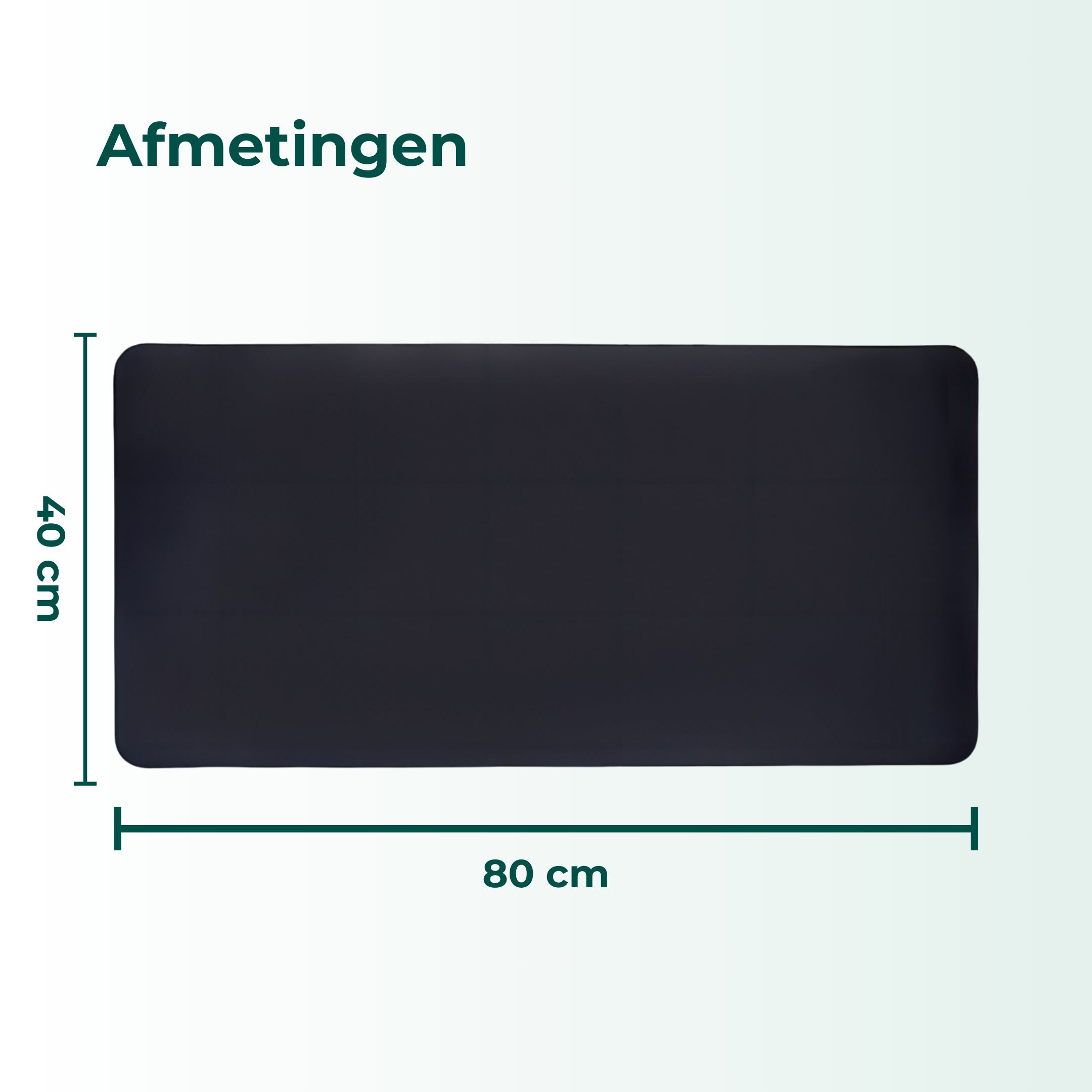 AKSA Home® Muismat XXL - Bureaumat met Anti-Slip - Bureau Onderlegger voor Kantoor - 40 x 80 cm - Zwart