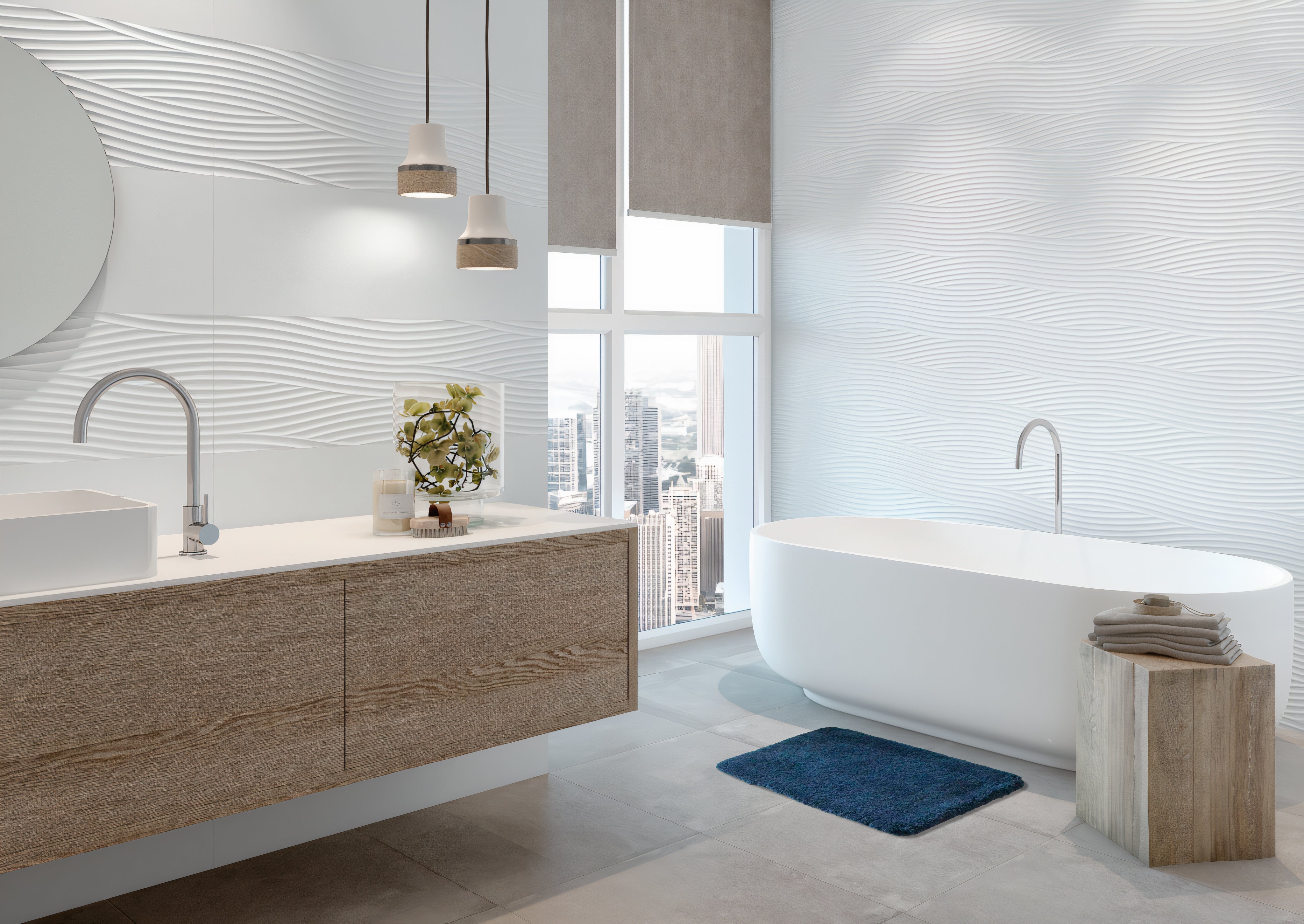 Badmat Pure Calm - 50 x 80 cm - Donkerblauw