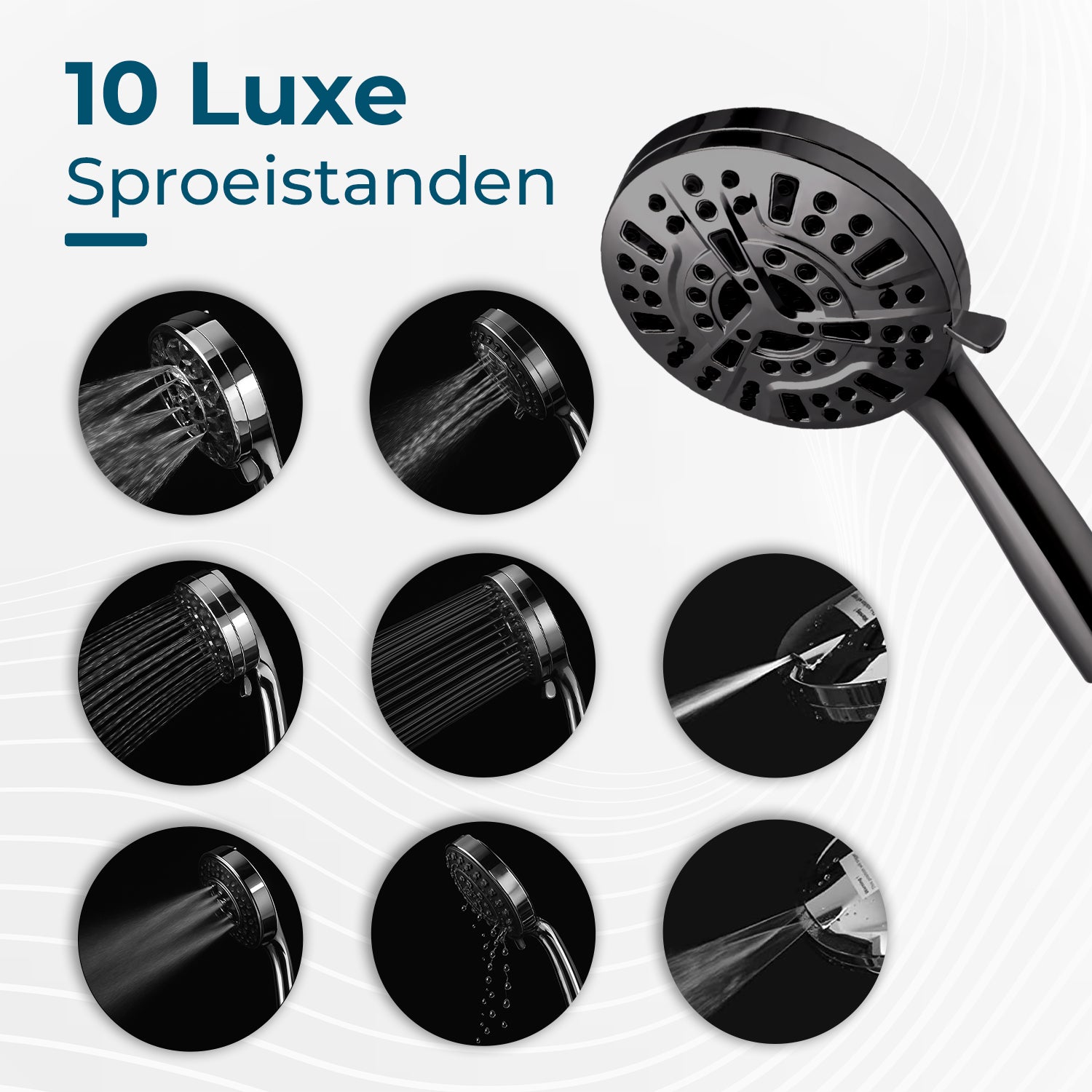 AKSA Home Douchekop met Slang - Zwart