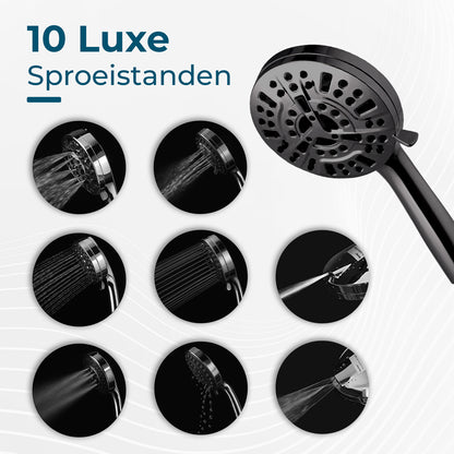AKSA Home Douchekop met Slang - Zwart