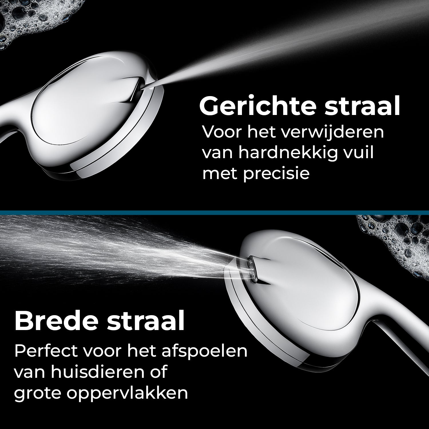 AKSA Home Douchekop met Slang - Zilver