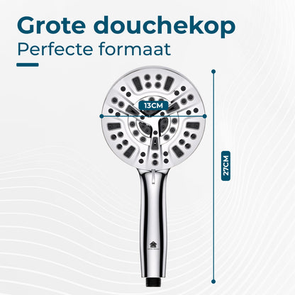 AKSA Home Douchekop met Slang - Zilver