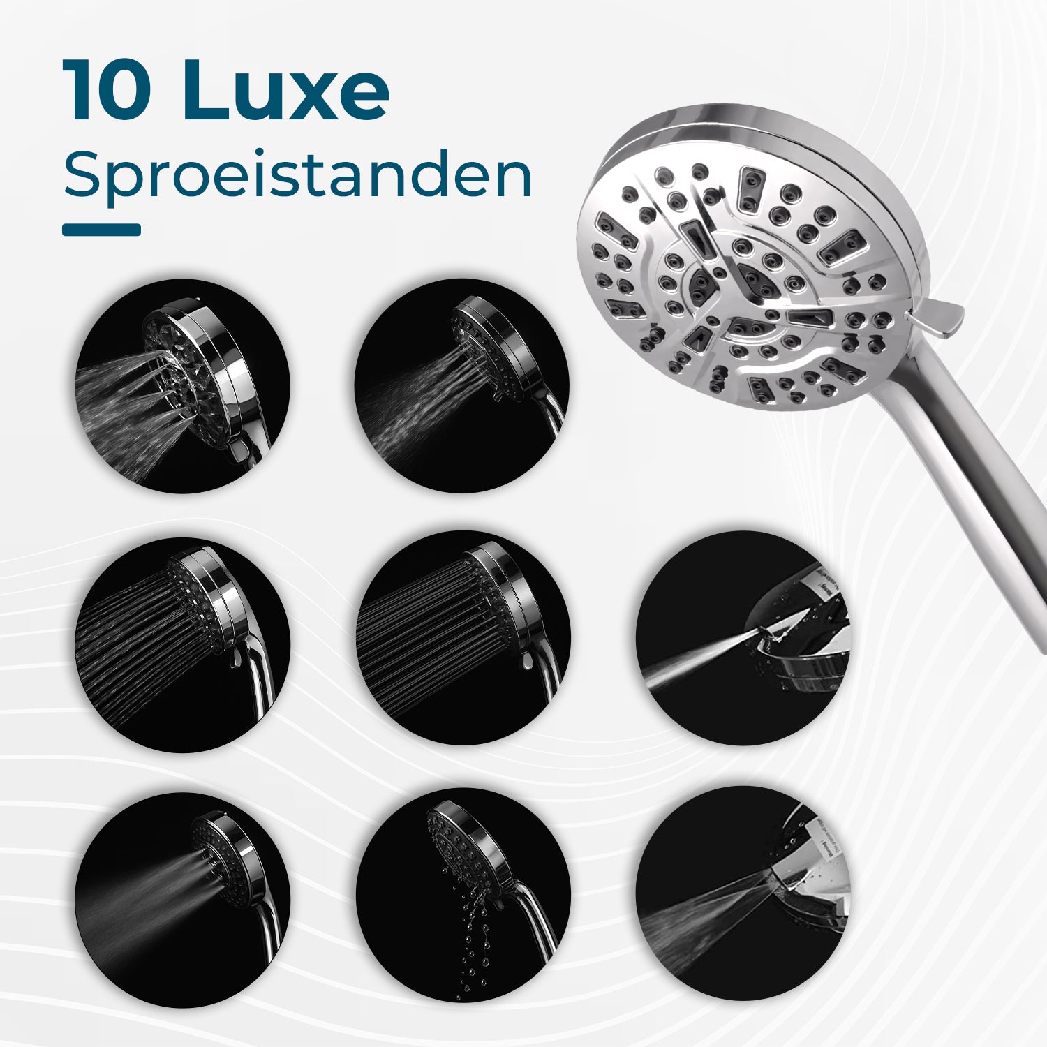 AKSA Home Douchekop met Slang - Zilver
