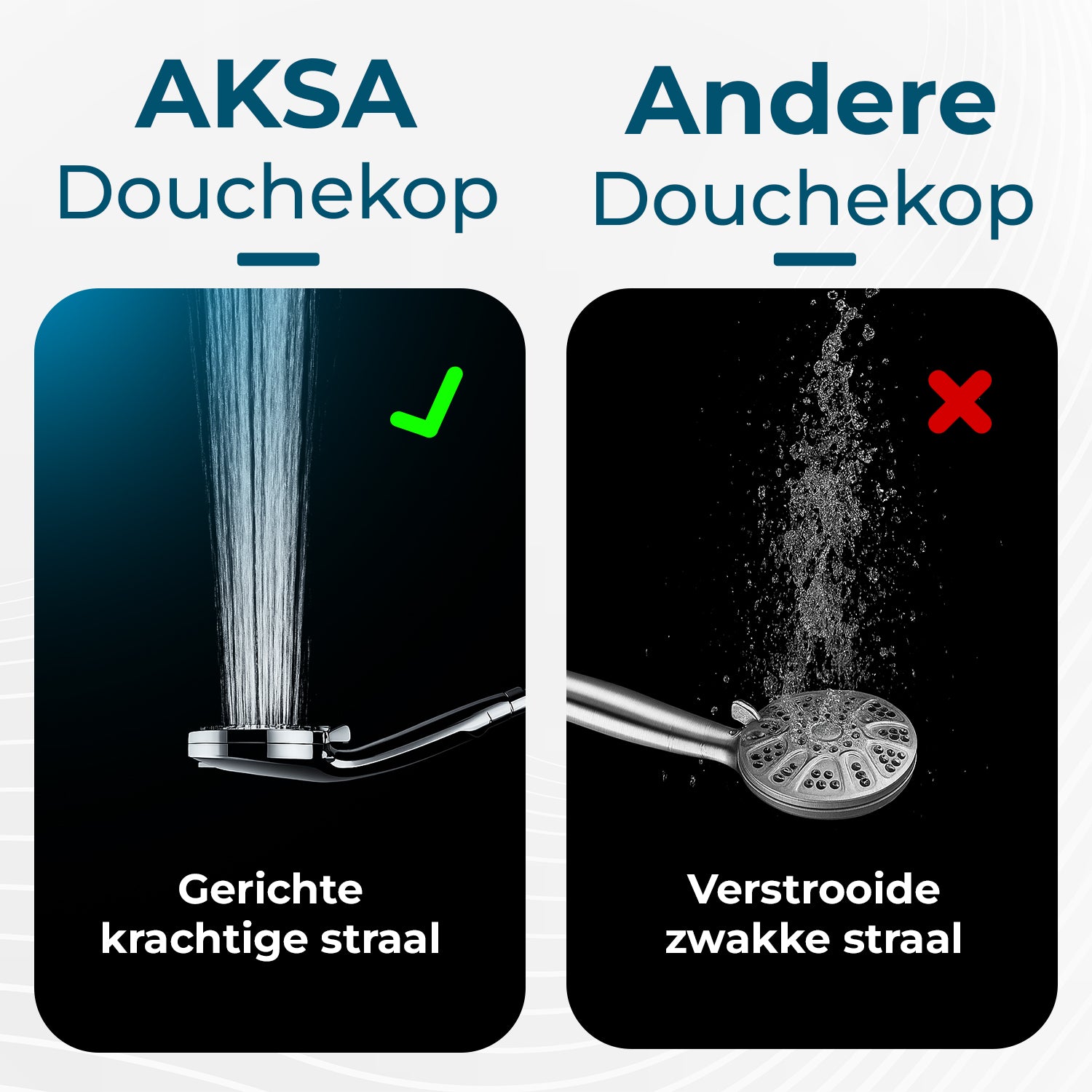 AKSA Home Douchekop met Slang - Zilver